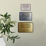 Classic Framed Self-Cleaning Kitchen Clear Up After Yourself Wall or Door Sign