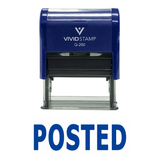 Blue POSTED Self Inking Rubber Stamp