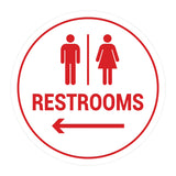 Signs ByLITA Circle Restrooms Left Arrow Sign