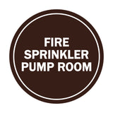 Signs ByLITA Circle Fire Sprinkler Pump Room Sign