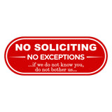 NO SOLICITING NO EXCEPTIONS Door / Wall Sign