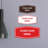 Fancy Please Flush Urinal Wall or Door Sign
