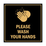 Signs ByLITA Square Please Wash Your Hands Sign with Adhesive Tape, Mounts On Any Surface, Weather Resistant, Indoor/Outdoor Use