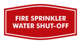 Signs ByLITA Fancy Fire Sprinkler Water Shut-Off Sign with Adhesive Tape, Mounts On Any Surface, Weather Resistant, Indoor/Outdoor Use