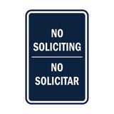Portrait Round No Soliciting No Solicitar Sign