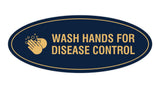 Oval Wash Hands For Disease Control Sign