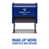 Blue Make-Up Work Complete and Return Teacher Self Inking Rubber Stamp