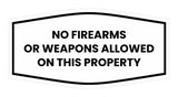 Fancy No Firearms or Weapons Allowed on this Property Wall or Door Sign
