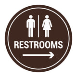 Signs ByLITA Circle Restrooms Right Arrow Sign