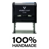 Black 100% Handmade Self Inking Rubber Stamp