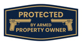 Fancy Protected By Armed Property Owner Wall or Door Sign