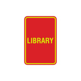 Portrait Round Library Sign with Adhesive Tape, Mounts On Any Surface, Weather Resistant