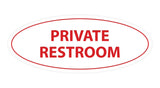 Oval Private Restroom Sign