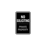 Portrait Round No Soliciting Private Property Sign