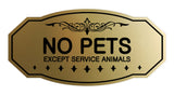 Victorian No Pets Except Service Animals Sign
