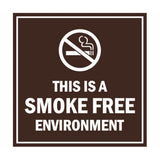 Square this is a smoke free environment Sign with Adhesive Tape, Mounts On Any Surface, Weather Resistant