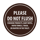 Signs ByLITA Circle Please Do Not Flush Etiquette Sign