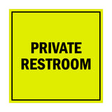 Square Private Restroom Sign with Adhesive Tape, Mounts On Any Surface, Weather Resistant