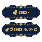 Designer Chicks and Chick Magnets, Novelty Restroom Signs (Set of 2) Wall or Door Signs