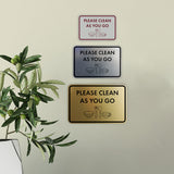 Classic Framed Please Clean As You Go Wall or Door Sign