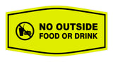 Fancy No Outside Food or Drink Sign
