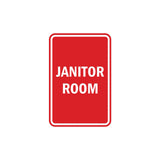 Portrait Round Janitor Room Sign with Adhesive Tape, Mounts On Any Surface, Weather Resistant