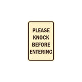 Portrait Round please knock before entering Sign with Adhesive Tape, Mounts On Any Surface, Weather Resistant