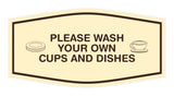 Fancy Please Wash Your Own Cups and Dishes Wall or Door Sign