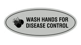 Oval Wash Hands For Disease Control Sign