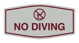 Signs ByLITA Fancy No Diving Sign with Adhesive Tape, Mounts On Any Surface