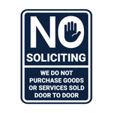 Portrait Round No Soliciting We Do Not Purchase Goods or Services Sold Door to Door Wall or Door Sign