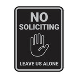 Portrait Round No Soliciting Leave Us Alone Wall or Door Sign
