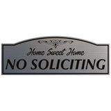 All Quality "HOME SWEET HOME NO SOLICITING" Engraved Sign, 3" x 8"
