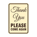 Signs ByLITA Portrait Round thank you please come again Sign