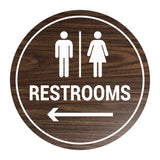 Signs ByLITA Circle Restrooms Left Arrow Sign
