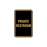 Portrait Round Private Restroom Sign with Adhesive Tape, Mounts On Any Surface, Weather Resistant