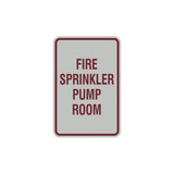 Portrait Round Fire Sprinkler Pump Room Sign with Adhesive Tape, Mounts On Any Surface, Weather Resistant