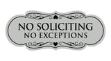 Signs ByLITA Designer No Soliciting No Exceptions Sign