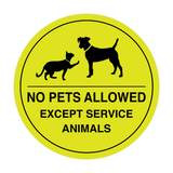 Signs ByLITA Circle No Pets Allowed Except Service Animals Sign