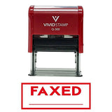 Red Faxed Self-Inking Office Rubber Stamp