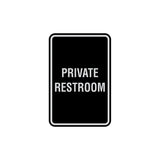 Portrait Round Private Restroom Sign with Adhesive Tape, Mounts On Any Surface, Weather Resistant