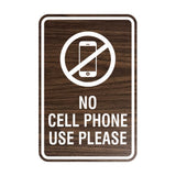 Signs ByLITA Portrait Round No Cell Phone Use Please Sign with Adhesive Tape, Mounts On Any Surface, Weather Resistant, Indoor/Outdoor Use