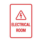 Portrait Round Electrical Room Sign