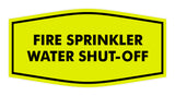 Signs ByLITA Fancy Fire Sprinkler Water Shut-Off Sign with Adhesive Tape, Mounts On Any Surface, Weather Resistant, Indoor/Outdoor Use