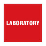Square Laboratory Sign with Adhesive Tape, Mounts On Any Surface, Weather Resistant