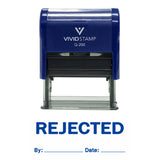 Blue Rejected By Date Self Inking Rubber Stamp