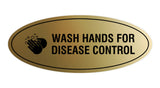 Oval Wash Hands For Disease Control Sign