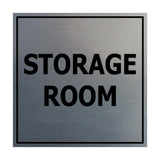 Brushed Silver Signs ByLITA Square Storage Room Sign