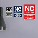 Portrait Round No Soliciting We Do Not Want Anything From You Wall or Door Sign