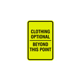 Signs ByLITA Portrait Round Clothing Optional Beyond This Point Sign